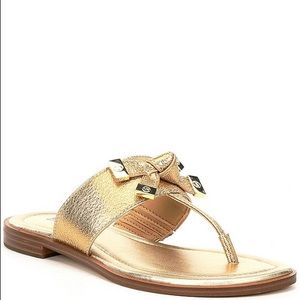 Michael Kors Ripley Thong Metallic Leather Sandals